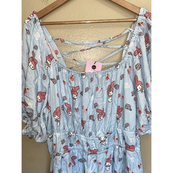 Sanrio My Melody Strappy Back Dress Size 4 or 4X Blue Midi Cosplay Bunny NWT - Picture 2 of 9